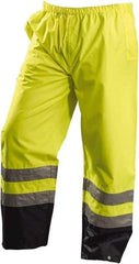 OccuNomix - Size 3XL, High Visibility Yellow, Rain Pants - 2 Pockets, Open Ankle - Benchmark Tooling