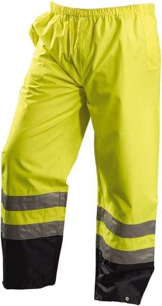 OccuNomix - Size 2XL, High Visibility Yellow, Rain Pants - 2 Pockets, Open Ankle - Benchmark Tooling