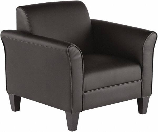 ALERA - Black Leather Guest Chair - 35" Wide x 32" High - Benchmark Tooling