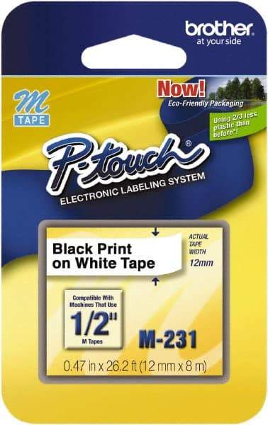 Brother - 3.31" Wide x 314-13/32" Long, White Tape Cassette - For Label Maker - Benchmark Tooling