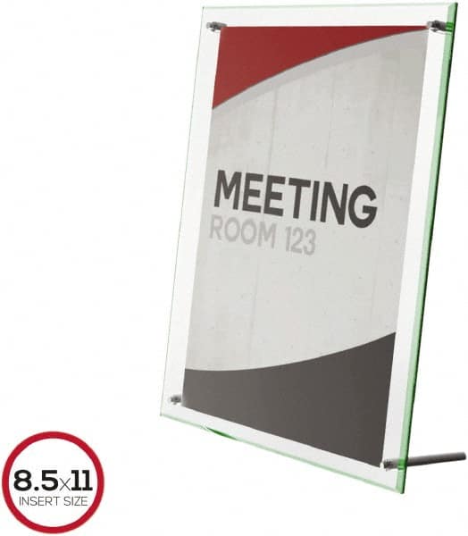 Deflect-o - 11" Wide x 8-1/2" High Sign Compatiblity, Acrylic Sign Holder - Clear, 8-1/2" Holder Height - Benchmark Tooling