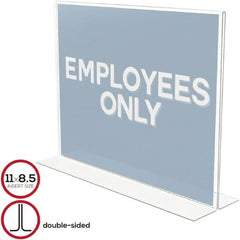 Deflect-o - 11" Wide x 8-1/2" High Sign Compatiblity, Plastic Sign Holder - Clear, 8-1/2" Holder Height - Benchmark Tooling