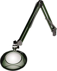 O.C. White - 43 Inch, Spring Suspension, Clamp on, LED, Racing Green, Magnifying Task Light - 8 Watt, 7.5 and 15 Volt, 2x Magnification, 5 Inch Long - Benchmark Tooling