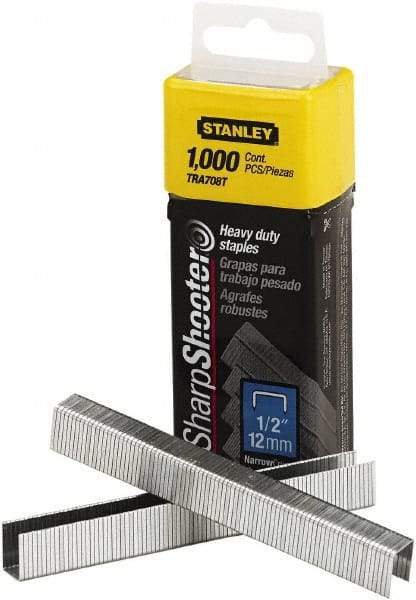 Stanley Bostitch - 1/2" Leg Length, Steel Staple Gun Staples - 80 Sheet Capacity, For Use with Stanley TR150 - Benchmark Tooling