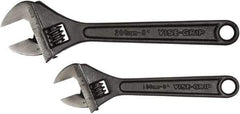 Irwin - 2 Piece, 6" to 8", Adjustable Wrench Set - Inch Measurement Standard, Black Finish - Benchmark Tooling