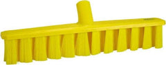 Vikan - 15.25" Combo Duty Polyester Push Broom - 1-7/8" Bristle Length, Plastic Block, European Threaded Handle Connection, Handle Sold Separately - Benchmark Tooling