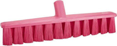 Vikan - 15.25" Combo Duty Polyester Push Broom - 1-7/8" Bristle Length, Plastic Block, European Threaded Handle Connection, Handle Sold Separately - Benchmark Tooling