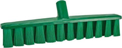 Vikan - 15.25" Combo Duty Polyester Push Broom - 1-7/8" Bristle Length, Plastic Block, European Threaded Handle Connection, Handle Sold Separately - Benchmark Tooling