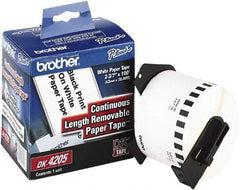 Brother - 2.4" Wide x 1,200" Long, White Paper Label Tape - For Laser/Inkjet Printers - Benchmark Tooling