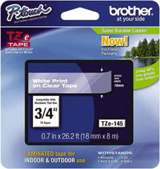 Brother - 3/4" Wide x 314.4" Long, Clear Plastic/Paper Tape Cassette - For Label Maker - Benchmark Tooling