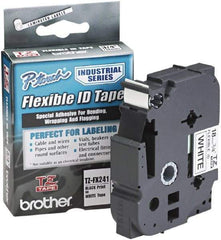 Brother - 3/4" Wide x 314.4" Long, White Plastic/Paper Tape Cassette - For Label Maker - Benchmark Tooling