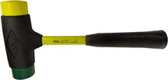 NUPLA - 2-1/2 Lb Head 2" Face Composite Dead Blow Replaceable Tip Sledge Hammer - 13-1/2" OAL, Fiberglass Handle - Benchmark Tooling