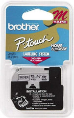 Brother - 1/2" Wide, Silver Tape Cassette - For Label Maker - Benchmark Tooling