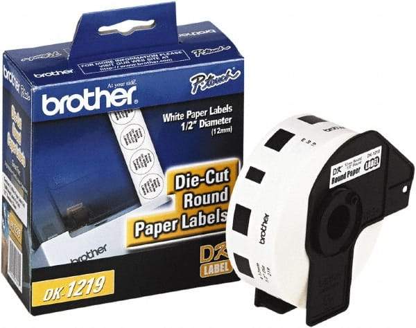 Brother - 1/2" Wide x 1/2" Long, White Paper Multi-Purpose Label - For Label Maker - Benchmark Tooling