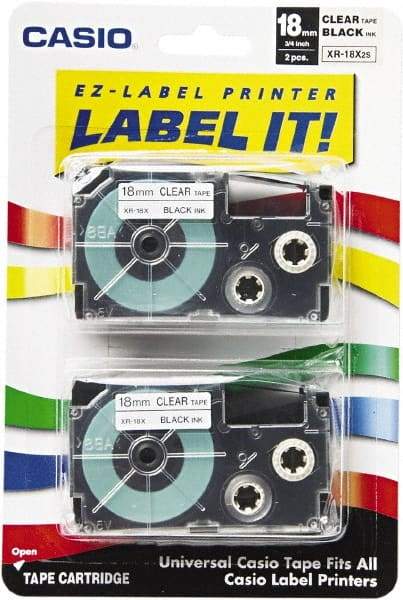 Casio - 312" Long, Clear Tape Cassette - For Label Maker - Benchmark Tooling