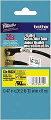 Brother - 1/2" Wide, Yellow Tape Cassette - For Label Maker - Benchmark Tooling