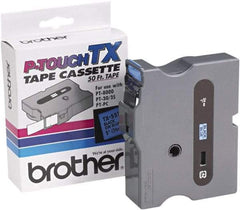 Brother - 1" Wide x 600" Long, Blue Tape Cassette - For Label Maker - Benchmark Tooling