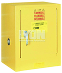 Piggyback Storage Cabinet - #5470 - 17 x 18 x 22" - 4 Gallon - w/one shelf, 1-door manual close - Yellow Only - Benchmark Tooling