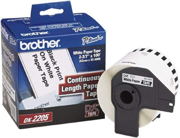 Brother - 2.4" Wide x 1,200" Long, White Paper Label Tape - For PC Label Printers - Benchmark Tooling