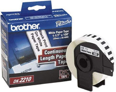 Brother - 1.1" Wide x 1,200" Long, White Paper Label Tape - For PC Label Printers - Benchmark Tooling