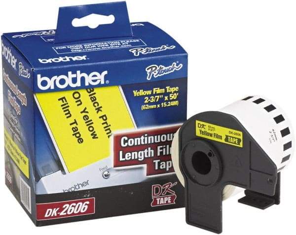 Brother - 2.4286" Wide x 600" Long, Yellow Film Label Tape - For PC Label Printers - Benchmark Tooling