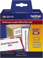 Brother - 2.4" Wide x 600" Long, White Film Label Tape - For PC Label Printers - Benchmark Tooling