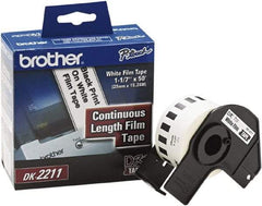 Brother - 1-3/32" Wide x 600" Long, White Film Label Tape - For PC Label Printers - Benchmark Tooling