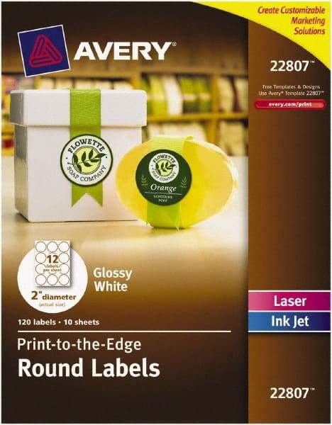 AVERY - 2" Wide x 2" Long, White Paper Multi-Purpose Label - For Laser/Inkjet Printers - Benchmark Tooling