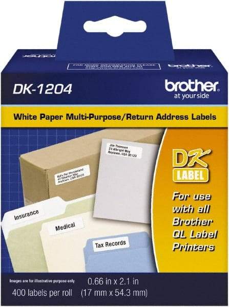 Brother - 0.66" Wide x 2-7/64" Long, White Paper Multi-Purpose Label - For PC Label Printers - Benchmark Tooling