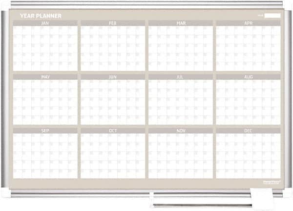 MasterVision - 36" High x 48" Wide Magnetic Dry Erase Calendar - Steel - Benchmark Tooling