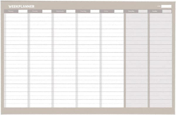 MasterVision - 24" High x 36" Wide Magnetic Dry Erase Calendar - Steel - Benchmark Tooling