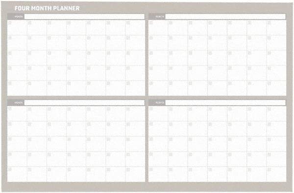 MasterVision - 24" High x 36" Wide Magnetic Dry Erase Calendar - Steel - Benchmark Tooling