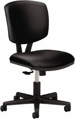 Hon - 40" High Task Chair - 25" Wide x 25-3/4" Deep, Leather Seat, Black - Benchmark Tooling