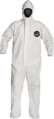 Disposable Coveralls: Size Medium, 1.5 oz, SMS, Zipper Closure White, Serged Seam, Elastic Cuff, Elastic Ankle, ISO Non-Cleanroom Class