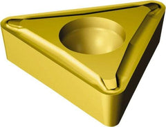 Sandvik Coromant - TCMT21.5 UF Grade 235 Carbide Turning Insert - TiCN/TiN Finish, 60° Triangle, 1/4" Inscr Circle, 3/32" Thick, 0.2mm Corner Radius - Benchmark Tooling