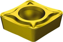 Sandvik Coromant - CCMT32.51 UM Grade 235 Carbide Turning Insert - TiCN/TiN Finish, 80° Diamond, 3/8" Inscr Circle, 5/32" Thick, 1/64" Corner Radius - Benchmark Tooling