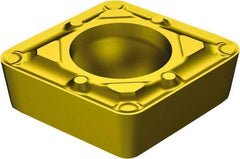 Sandvik Coromant - CCMT21.51 WF Grade 3005 Carbide Turning Insert - TiCN/AI2O3/TiN Finish, 80° Diamond, 1/4" Inscr Circle, 3/32" Thick, 1/64" Corner Radius - Benchmark Tooling