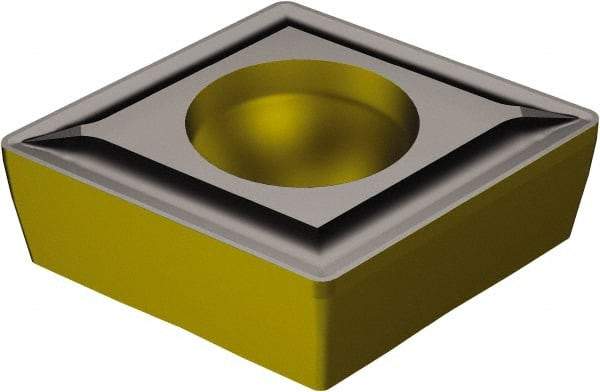 Sandvik Coromant - CCMT21.51 UF Grade 1515 Carbide Turning Insert - TiCN/Al2O3/TiN Finish, 80° Diamond, 1/4" Inscr Circle, 3/32" Thick, 1/64" Corner Radius - Benchmark Tooling