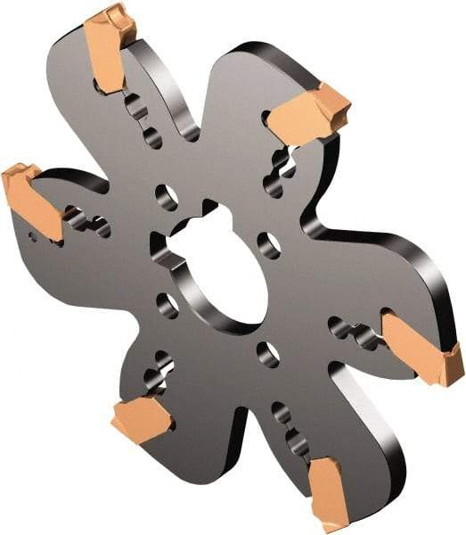 Sandvik Coromant - 1/4" Cutting Width, 1.2598" Depth of Cut, 127mm Cutter Diam, 1-1/4" Hole Diam, Indexable Slotting Cutter - 1-1/4" Shank Diam, AQD..Y Toolholder, Right Hand Cutting Direction - Benchmark Tooling