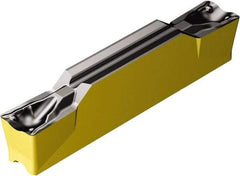 Sandvik Coromant - G2N123x2 TF Grade 4325, 3mm Cutting Width Carbide Grooving Insert - 18.5mm Max Depth of Cut, Neutral, 0.3mm Corner Radius, TiCN/Al2O3/TiN Finish - Benchmark Tooling