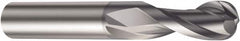 Sandvik Coromant - 9mm Diam, 16mm LOC, 2 Flute Solid Carbide Ball End Mill - AlCrN Finish, 72mm OAL, 10mm Shank Diam, Ball Flute - Benchmark Tooling