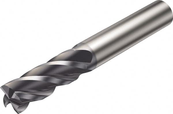 Sandvik Coromant - 3/4", 4 Flute, Single End, Solid Carbide, Corner Chamfer End Mill - 4" OAL, Right Hand Flute, 1-5/8" LOC, Right Hand Cut - Benchmark Tooling