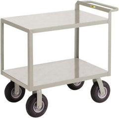 Little Giant - 1,200 Lb Capacity, 24" Wide x 53-1/2" Long x 34" High Shelf Cart - 2 Shelf, Steel, 2 Rigid/2 Swivel Casters - Benchmark Tooling