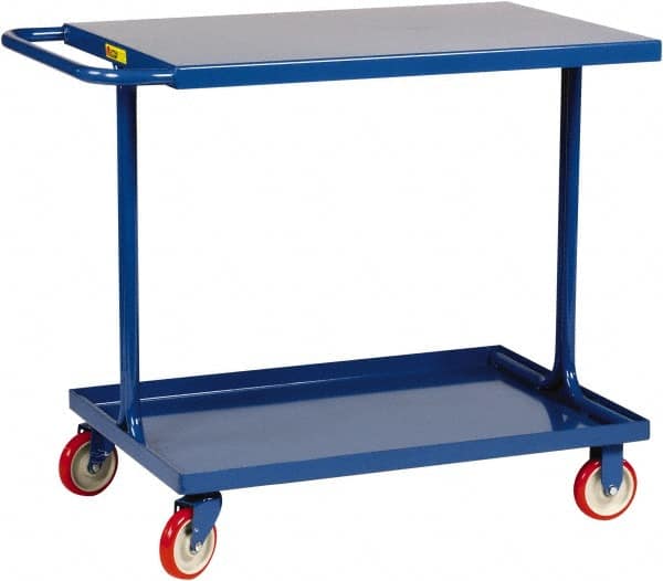 Little Giant - 600 Lb Capacity, 18" Wide x 29-1/2" Long x 35" High Shelf Cart - 2 Shelf, Steel, 2 Rigid/2 Swivel Casters - Benchmark Tooling