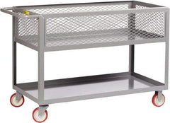 Little Giant - 1,200 Lb Capacity, 24" Wide x 41-1/2" Long x 35" High Deep Shelf Cart - 2 Shelf, Steel, 2 Rigid/2 Swivel Casters - Benchmark Tooling