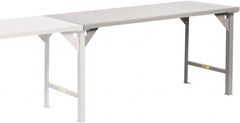 Little Giant - 72 Wide x 30" Deep x 36" High, 12 Gauge Steel Production Table - Fixed Legs, Gray - Benchmark Tooling