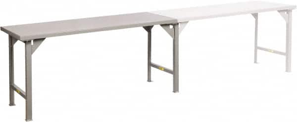 Little Giant - 48 Wide x 30" Deep x 36" High, 12 Gauge Steel Production Table - Fixed Legs, Gray - Benchmark Tooling