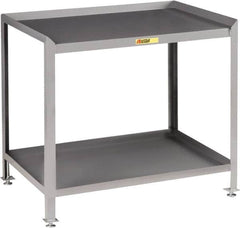 Little Giant - No Drawers, 2 Shelf Workstation - 2,000 Lb Capacity, Steel with Flush Front Edge Top, Gray, 24" Wide x 39" High x 36" Long - Benchmark Tooling