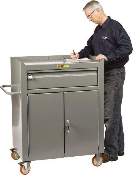 Little Giant - Mobile Service Bench - Steel, Gray, 41-1/2" Long x 24" Deep x 48" High - Benchmark Tooling