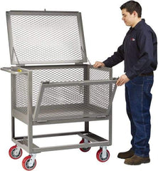 Little Giant - 2,000 Lb Capacity, Steel Raised Platform Box Truck - 51-1/2" Long x 24" Wide x 42-1/2" High, 6" Diam Polyurethane Wheels - Benchmark Tooling